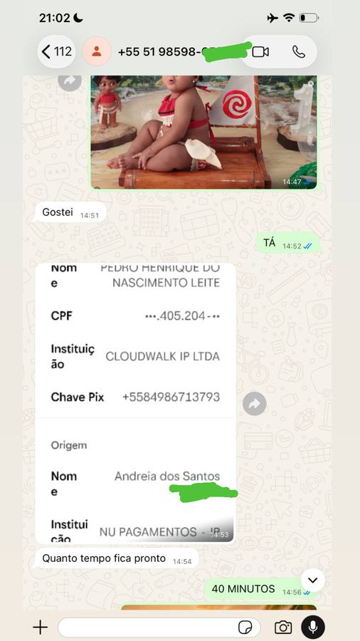 Conversa de cliente comprando ensaio com IA no WhatsApp 2